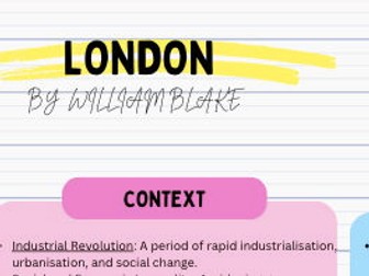 Analysis of  London By William Blake