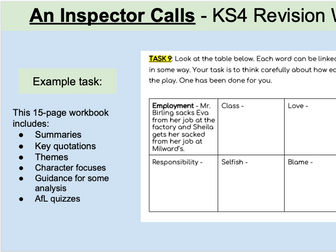 An Inspector Calls - GCSE English Literature Low Ability Revision Workbook