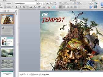 The Tempest SoW for KS3 (suits low ability or SEN)