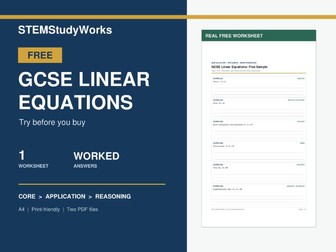 GCSE Linear Equations Free Worksheet + Answers