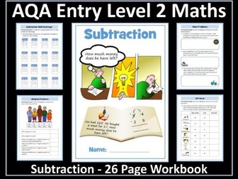 Subtraction Workbook -  AQA Entry Level 2 Maths