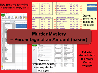 Custom Reusable Murder Mystery - Percentage of an Amount (Easier)