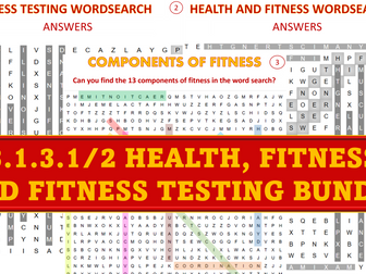 AQA GCSE PE HEALTH, FITNESS AND TESTING WORDSEARCHES