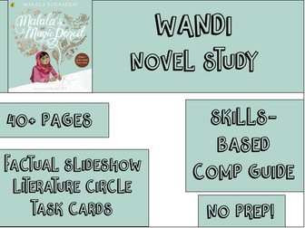 HUGE Resource Bundle - Malala's Magic Pencil - Student Workbook - Task Cards
