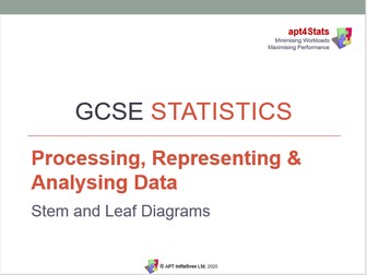 apt4Stats: PowerPoint for GCSE Statistics on STEM AND LEAF DIAGRAMS (11 of 13 on Representing Data)