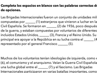 A Level Spanish: Las brigadas internacionales