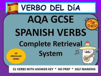 AQA GCSE Spanish Verbo del Día – Irregular AR Verbs | Retrieval Practice Pack