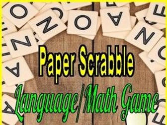 Paper Scrabble Language/Math Game