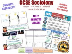 sociology aqa gcse interactionist views l17 ks4 deviance crime interactionism family l16 authority stratification social power teaching resource