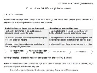 Edexcel Economics B - Theme 2.4 notes