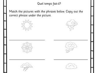 French Weather Worksheets