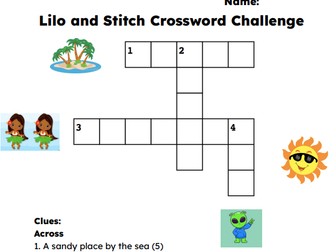 Easy Lilo and Stitch Crossword Challenge