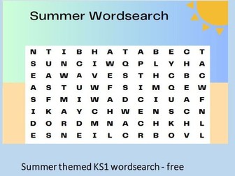 Summer wordsearch KS1