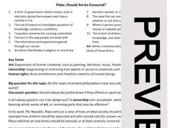 Plato: Should art be censored?