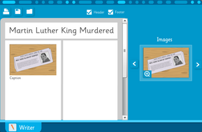 Newspaper Template: Martin Luther King Jr. - Interactive Activity - KS2
