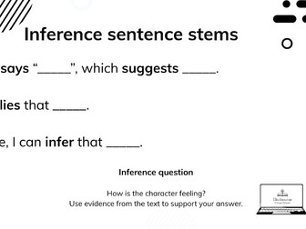Year 6 Inference Sentence Stems | Reading Comprehension