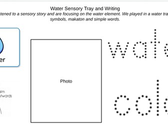 sensory water tray and writing SEN tuff tray/ messy play