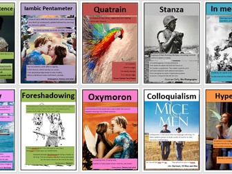 English Literary Device Display Posters