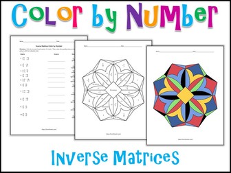 Inverse Matrices Color by Number