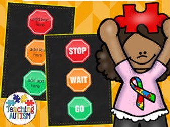 Autism Traffic Light Behaviour Behavior System Editable