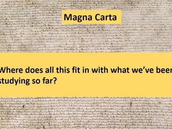 Magna Carta Lesson KS3 Medieval History