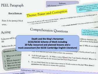 Death and the King's Horseman iGCSE Scheme of Work