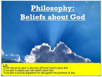 An introduction to Philosophy. What do you believe about God?