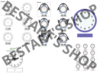 Time Clock Templates for Learning Label the Analog Clock Diagram Clip Art.