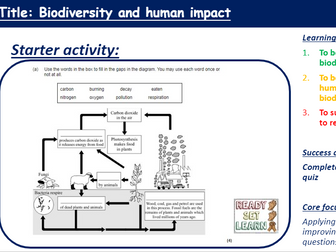 Biodiversity/effect of human interaction