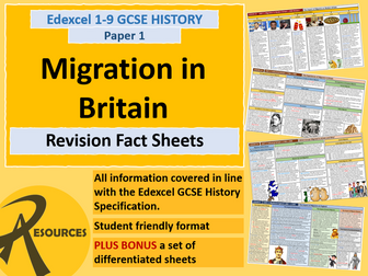 Migrants in Britain: Revision & Study Fact Sheets Knowledge Organisers - GCSE History Edexcel