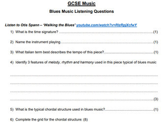 Blues Music Listening Questions