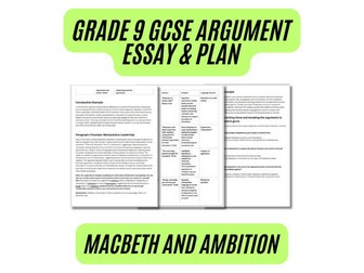 GCSE Macbeth's Ambition Essay Plan and Example – Macbeth's character