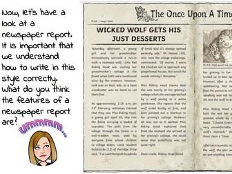 Hansel and Gretel newspaper report 6 lessons