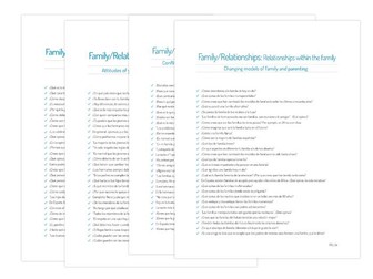 Y12 - Questions on Family/Relationships (Friendships)