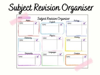 Subject Revision Organiser