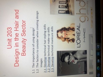 Hair & Beauty Technical Award C&G unit 203 all lessons SOW and revision