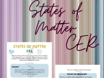 States of Matter CER with MYP aligned rubric