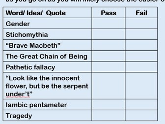 Macbeth 'Talk Like an Expert' Oracy Task