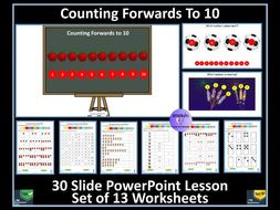 Counting to 10: PowerPoint Lesson and 13 Worksheets For White Rose Maths Year 1: Place Value