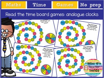 Telling the time board games: Maths - analogue clock games for all levels & ages