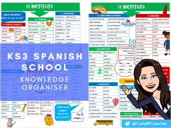 KS3 Spanish School Topic Knowledge Organiser