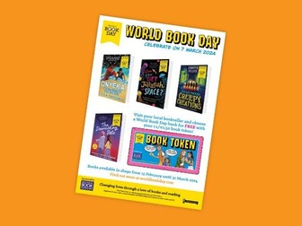World Book Day 2024 £1/€1.50 poster for Secondary schools
