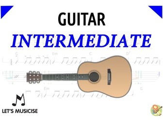 Guitar (& Bass Guitar) Intermediate Method with Tablatures/note names, Chord Chart