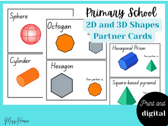 2D and 3D shape partner cards