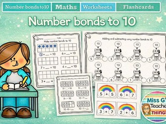Number bonds to 10 - addition, subtraction, tens frames, flashcard games
