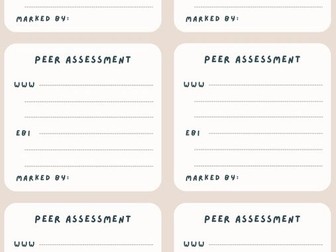 Mini peer assessment labels (6 per page)