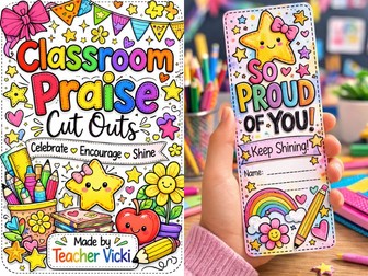 Praise Bookmarks Cut-Outs for Classroom Rewards | Positive Behaviour Printable