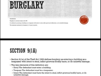 Criminal Law - Burglary
