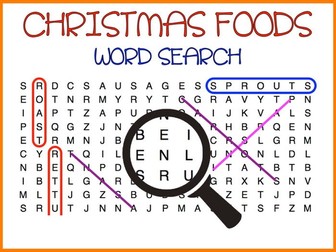 Word Search (Christmas Foods)
