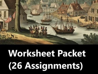 Colonial America Worksheet Packet (26 Assignments)